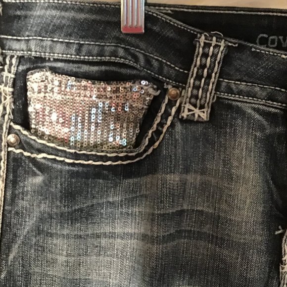 Cowgirl Tuff Women's Sequin Cross Jeans - Picture 4 of 7
